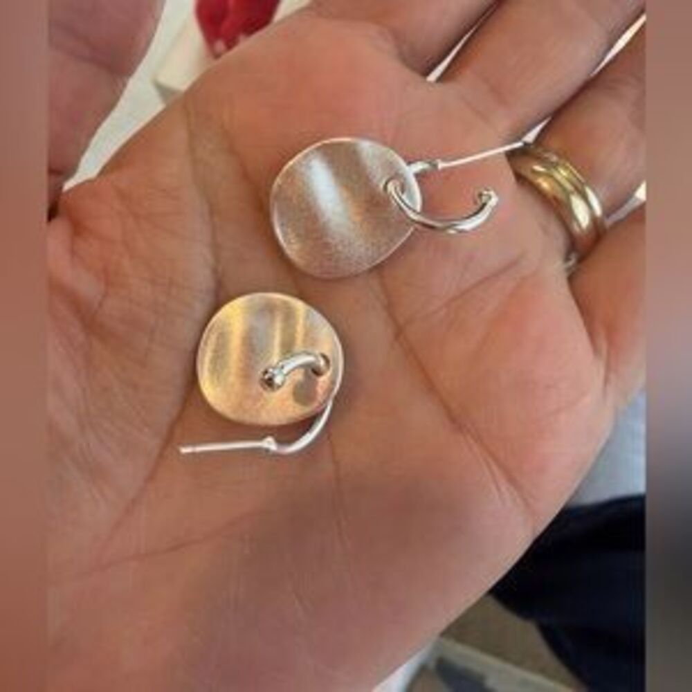 Circle round Silver Hoop Earrings